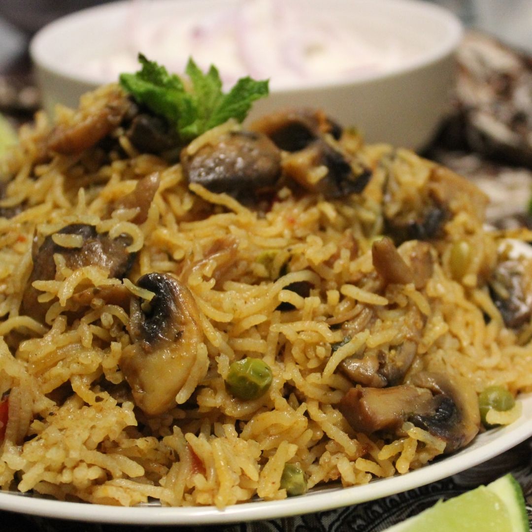 mushroom biryani